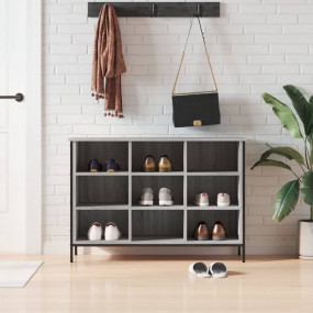 Shoe Cabinet Grey Sonoma Engineered wood, Powder-coated...