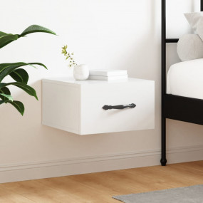 Wall-mounted Bedside Cabinet High gloss white Engineere...