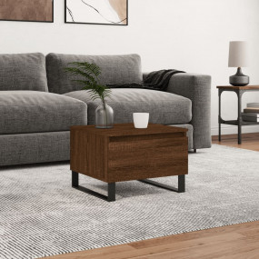 Coffee Table Brown Oak Engineered Wood and Metal Medium