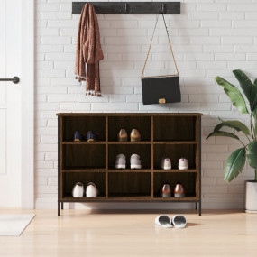 Shoe Cabinet Brown Oak Engineered Wood Medium Industria...