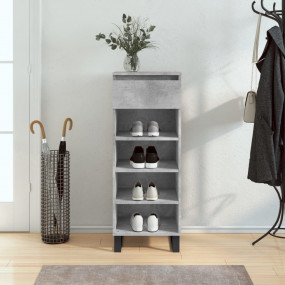 Shoe Cabinet Concrete Grey Engineered wood, Metal Mediu...