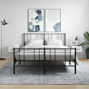 Wall-mounted Bedside Cabinet Set of 2 High gloss white