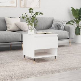 Coffee Table White Engineered wood, Metal Medium Storag...