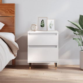 Bedside Cabinet White Engineered wood, Metal Medium