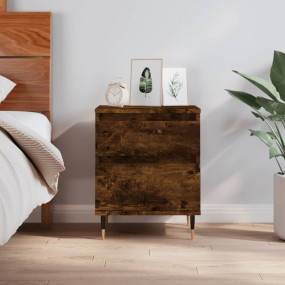 Bedside Cabinet Smoked oak Engineered wood and metal Me...