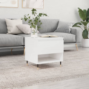 Coffee Table High gloss white Engineered wood, metal Me...