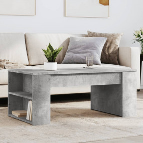 Coffee Table Concrete Grey Engineered Wood Small Modern