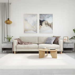 Coffee Table Set of 2 Concrete Grey Engineered wood, me...