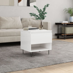 Coffee Table High gloss white Engineered wood, metal Me...