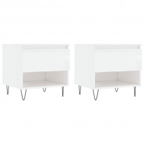 Coffee Table Set of 2 High gloss white Engineered wood,...