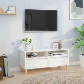 TV Cabinet High gloss white Engineered wood, eucalyptus...
