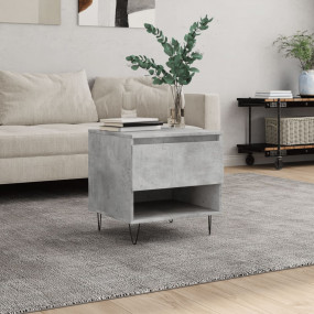 Coffee Table Concrete Gray Engineered Wood, Metal