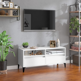 TV Cabinet White Engineered wood, metal 39.4 x 13.6 x 1...