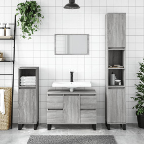 Bathroom Cabinet Grey Sonoma Engineered wood Medium