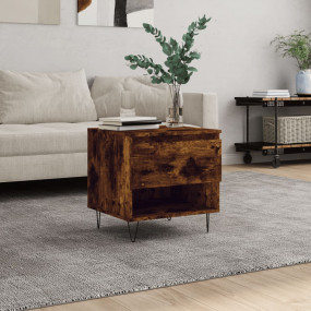 Coffee Table Smoked Oak Engineered Wood, Metal