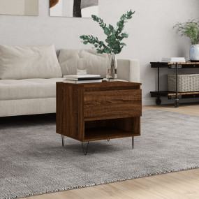 Coffee Table Brown Oak Engineered Wood, Metal Medium Co...