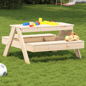 Picnic Table Natural wood color Solid Pine Wood