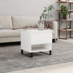 Coffee Table White Engineered Wood 19.7 in Coffee Table...