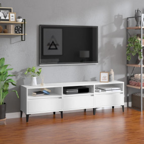 TV Cabinet White Engineered wood, metal Medium TV Cabin...