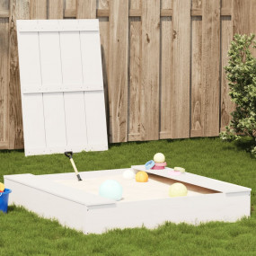 Sandpit White Solid Pine Wood Medium Durable Wooden San...