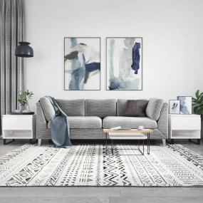 Coffee Table Set of 2 High gloss white Engineered wood,...