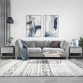 Coffee Table Set of 2 Concrete grey Engineered wood, Me...