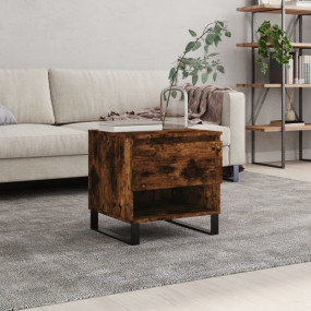 Coffee Table Smoked Oak Engineered Wood, Metal Medium