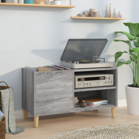 Record Cabinet Grey Sonoma Engineered wood, Solid eucal...