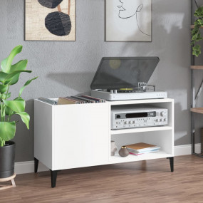 Record Cabinet White Engineered wood, metal Medium Reco...