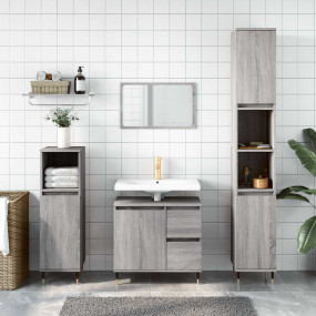 Bathroom Cabinet Grey Sonoma Engineered Wood Compact