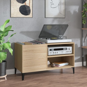 Record Cabinet Sonoma Oak Engineered Wood Medium