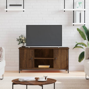 TV Cabinet Brown Oak Engineered Wood, Iron