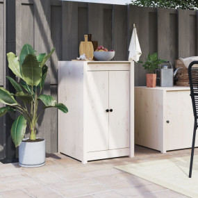Outdoor Kitchen Door White Solid Pine Wood Medium