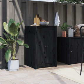 Outdoor Kitchen Door Black Solid Pine Wood 19.7x3.5x32....