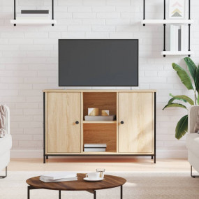 TV Cabinet Sonoma Oak Engineered Wood, Iron Medium TV C...