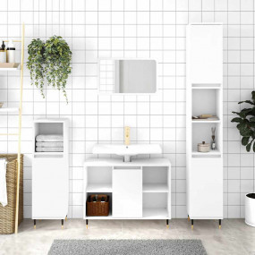 Bathroom Cabinet White Engineered wood, iron Medium