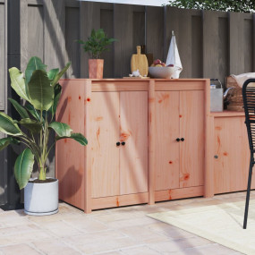 Outdoor Kitchen Door Set of 2 Natural Wood Solid Dougla...