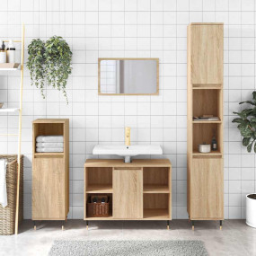 Bathroom Cabinet Sonoma Oak Engineered Wood 31.5x13.0x2...