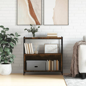 Bookshelf Smoked Oak Engineered wood, iron Medium Adjus...