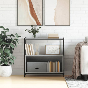 Bookshelf Grey Sonoma Engineered Wood and Iron Standard