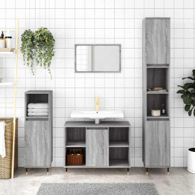 Bathroom Cabinet Grey Sonoma Engineered wood, iron Medi...