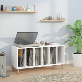 Record Cabinet White Engineered wood 39.4x15.0x18.9 in