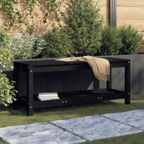 Garden Bench Black Solid pine wood Medium Garden Bench