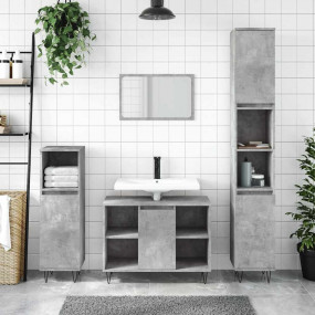 Bathroom Cabinet Concrete grey Engineered wood Medium