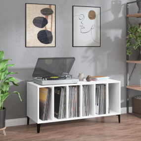 Record Cabinet White Engineered wood, metal Medium Reco...