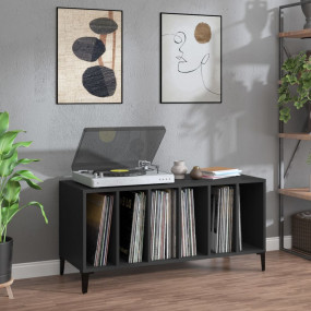 Record Cabinet Black Engineered wood, metal Medium Reco...