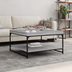 Coffee Table Gray sonoma Engineered wood, Iron Adjustab...