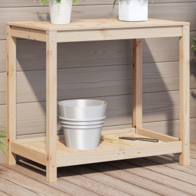 Potting Table Natural Pine Solid Pine Wood Medium Potti...