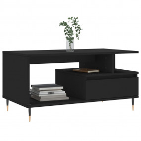 Coffee Table Black Engineered Wood, Metal 35.4 x 19.3 x...