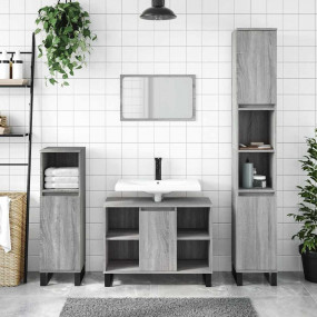 Bathroom Cabinet Grey Sonoma Engineered wood, iron Medi...